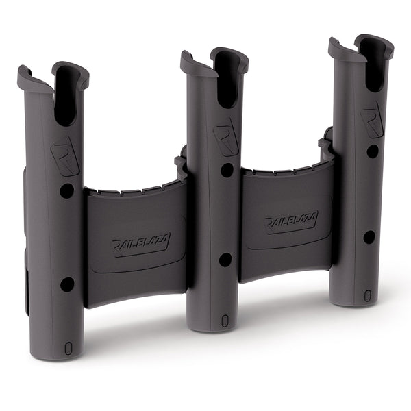 RAILBLAZA ROD HOLDER TRIPLE WITH CADDY BLACK